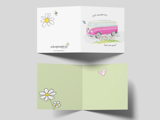 Just Wandering - How are you? Square Pack of 10 Folded Cards (1 type) (premium envelopes)