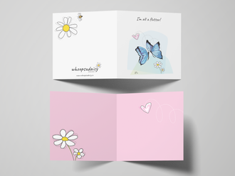 Happy Birthday... All a Flutter Square Cards Pack of 10 Folded Cards (1 type) (premium envelopes)
