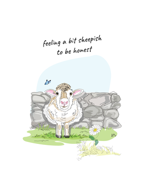 A bit Sheepish Matte Paper Framed Poster With Mat