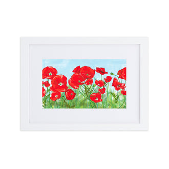 Wild and Beautiful Poppies Matte Paper Framed Poster With Mat