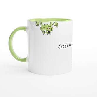 Lets Hang Out White 11oz Ceramic Mug with Color Inside