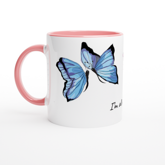 All a flutter Mug  11oz Ceramic Mug with Color Inside