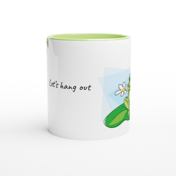 Lets Hang Out White 11oz Ceramic Mug with Color Inside