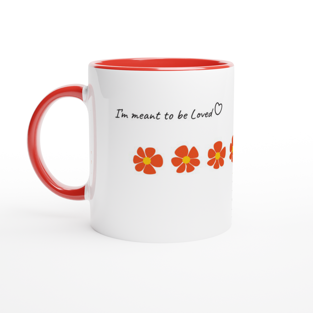 Meant to be loved Ceramic Mug with Color Inside